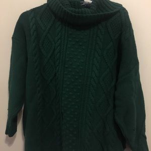 Lands’ End Forest Green Cowl Neck Sweater